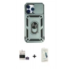 MARSİLYAN™- iPhone 14 Pro Max Kılıf Ahenk Klasik - Şeffaf Pasifik Cam Ekran Koruyucu + Bilvis Titan Kamera Lens - GD