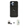 MARSİLYAN™- iPhone 14 Pro Max Kılıf Ahenk Klasik - Şeffaf Pasifik Cam Ekran Koruyucu + Bilvis Titan Kamera Lens - GD