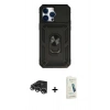 MARSİLYAN™- iPhone 14 Pro Max Kılıf Ahenk Klasik - Şeffaf Pasifik Cam Ekran Koruyucu + Raze Metal Kamera Lens - GS