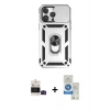 MARSİLYAN™- iPhone 14 Pro Max Kılıf Ahenk Klasik - Şeffaf Royal Nano Ekran Koruyucu + Bilvis Titan Kamera Lens - SH