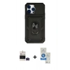 MARSİLYAN™- iPhone 14 Pro Max Kılıf Ahenk Klasik - Şeffaf Royal Nano Ekran Koruyucu + Bilvis Titan Kamera Lens - DNMR