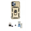 MARSİLYAN™- iPhone 14 Pro Max Kılıf Ahenk Klasik - Şeffaf Royal Nano Ekran Koruyucu + Bilvis Titan Kamera Lens - GD