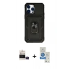 MARSİLYAN™- iPhone 14 Pro Max Kılıf Ahenk Klasik - Şeffaf Royal Nano Ekran Koruyucu + Bilvis Titan Kamera Lens - SH