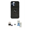 MARSİLYAN™- iPhone 14 Pro Max Kılıf Ahenk Klasik - Şeffaf Royal Nano Ekran Koruyucu + Bilvis Titan Kamera Lens - GD