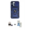 MARSİLYAN™- iPhone 14 Pro Max Kılıf Ahenk Klasik - Şeffaf Royal Nano Ekran Koruyucu + Bilvis Titan Kamera Lens - SH