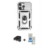 MARSİLYAN™- iPhone 14 Pro Max Kılıf Ahenk Klasik - Şeffaf Royal Nano Ekran Koruyucu + Raze Metal Kamera Lens - GS