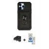MARSİLYAN™- iPhone 14 Pro Max Kılıf Ahenk Klasik - Şeffaf Royal Nano Ekran Koruyucu + Raze Metal Kamera Lens - GS