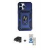 MARSİLYAN™- iPhone 14 Pro Max Kılıf Ahenk Klasik - Şeffaf Royal Nano Ekran Koruyucu + Raze Metal Kamera Lens - GS