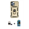 MARSİLYAN™- iPhone 14 Pro Max Kılıf Ahenk Klasik - Siyah 18D Cam Ekran Koruyucu + Bilvis Titan Kamera Lens - SH