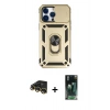 MARSİLYAN™- iPhone 14 Pro Max Kılıf Ahenk Klasik - Siyah 360 Mat Full Body Arka Koruyucu + Raze Metal Kamera Lens - GD