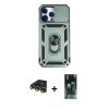 MARSİLYAN™- iPhone 14 Pro Max Kılıf Ahenk Klasik - Siyah 360 Mat Full Body Arka Koruyucu + Raze Metal Kamera Lens - GD