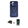 MARSİLYAN™- iPhone 14 Pro Max Kılıf Ahenk Klasik - Siyah 360 Mat Full Body Arka Koruyucu + Raze Metal Kamera Lens - GD