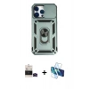MARSİLYAN™- iPhone 14 Pro Max Kılıf Ahenk Klasik - Siyah 3D Antistatik Cam Ekran Koruyucu + Bilvis Titan Kamera Lens - SH