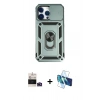 MARSİLYAN™- iPhone 14 Pro Max Kılıf Ahenk Klasik - Siyah 3D Antistatik Cam Ekran Koruyucu + Bilvis Titan Kamera Lens - DNMR