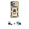 MARSİLYAN™- iPhone 14 Pro Max Kılıf Ahenk Klasik - Siyah 3D Antistatik Cam Ekran Koruyucu + Bilvis Titan Kamera Lens - SH