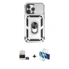 MARSİLYAN™- iPhone 14 Pro Max Kılıf Ahenk Klasik - Siyah 3D Antistatik Cam Ekran Koruyucu + Bilvis Titan Kamera Lens - GD