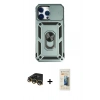 MARSİLYAN™- iPhone 14 Pro Max Kılıf Ahenk Klasik - Siyah 6D Mat Seramik Hayalet Nano Ekran Koruyucu + Raze Metal Kamera Lens - GD