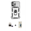 MARSİLYAN™- iPhone 14 Pro Max Kılıf Ahenk Klasik - Siyah 6D Mat Seramik Hayalet Nano Ekran Koruyucu + Bilvis Titan Kamera Lens - GS