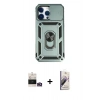 MARSİLYAN™- iPhone 14 Pro Max Kılıf Ahenk Klasik - Siyah Bilvis 3D Mat Cam Ekran Koruyucu + Bilvis Titan Kamera Lens - GD