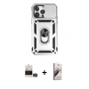 MARSİLYAN™- iPhone 14 Pro Max Kılıf Ahenk Klasik - Siyah Bilvis 3D Mat Cam Ekran Koruyucu + Bilvis Titan Kamera Lens - GD