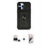 MARSİLYAN™- iPhone 14 Pro Max Kılıf Ahenk Klasik - Siyah Bilvis 3D Mat Cam Ekran Koruyucu + Bilvis Titan Kamera Lens - GD