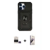 MARSİLYAN™- iPhone 14 Pro Max Kılıf Ahenk Klasik - Siyah Bilvis 3D Mat Cam Ekran Koruyucu + Bilvis Titan Kamera Lens - GS