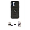 MARSİLYAN™- iPhone 14 Pro Max Kılıf Ahenk Klasik - Siyah Bilvis 3D Mat Cam Ekran Koruyucu + Bilvis Titan Kamera Lens - SH