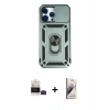 MARSİLYAN™- iPhone 14 Pro Max Kılıf Ahenk Klasik - Siyah Bilvis 3D Mat Cam Ekran Koruyucu + Bilvis Titan Kamera Lens - SH