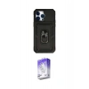MARSİLYAN™- iPhone 14 Pro Max Kılıf Ahenk Klasik - Siyah Bilvis 5in1 3D Magic Cam Ekran Koruyucu