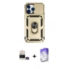 MARSİLYAN™- iPhone 14 Pro Max Kılıf Ahenk Klasik - Siyah Bilvis 5in1 3D Magic Cam Ekran Koruyucu + Bilvis Titan Kamera Lens - GD