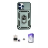 MARSİLYAN™- iPhone 14 Pro Max Kılıf Ahenk Klasik - Siyah Bilvis 5in1 3D Magic Cam Ekran Koruyucu + Bilvis Titan Kamera Lens - GD