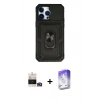 MARSİLYAN™- iPhone 14 Pro Max Kılıf Ahenk Klasik - Siyah Bilvis 5in1 3D Magic Cam Ekran Koruyucu + Bilvis Titan Kamera Lens - GD