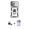 MARSİLYAN™- iPhone 14 Pro Max Kılıf Ahenk Klasik - Siyah Bilvis 5in1 3D Magic Cam Ekran Koruyucu + Bilvis Titan Kamera Lens - GD