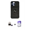 MARSİLYAN™- iPhone 14 Pro Max Kılıf Ahenk Klasik - Siyah Bilvis 5in1 3D Magic Cam Ekran Koruyucu + Bilvis Titan Kamera Lens - DNMR