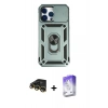 MARSİLYAN™- iPhone 14 Pro Max Kılıf Ahenk Klasik - Siyah Bilvis 5in1 3D Magic Cam Ekran Koruyucu + Raze Metal Kamera Lens - GD