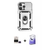 MARSİLYAN™- iPhone 14 Pro Max Kılıf Ahenk Klasik - Siyah Bilvis 5in1 5D Magic Hayalet Cam Ekran Koruyucu + Bilvis Titan Kamera Lens - DNMR