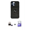 MARSİLYAN™- iPhone 14 Pro Max Kılıf Ahenk Klasik - Siyah Bilvis 5in1 5D Magic Hayalet Cam Ekran Koruyucu + Bilvis Titan Kamera Lens - DNMR