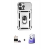 MARSİLYAN™- iPhone 14 Pro Max Kılıf Ahenk Klasik - Siyah Bilvis 5in1 5D Magic Hayalet Cam Ekran Koruyucu + Bilvis Titan Kamera Lens - GD