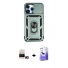 MARSİLYAN™- iPhone 14 Pro Max Kılıf Ahenk Klasik - Siyah Bilvis 5in1 5D Magic Hayalet Cam Ekran Koruyucu + Bilvis Titan Kamera Lens - GD