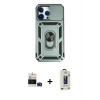 MARSİLYAN™- iPhone 14 Pro Max Kılıf Ahenk Klasik - Siyah Bilvis Hayalet Cam Ekran Koruyucu + Bilvis Titan Kamera Lens - DNMR