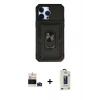 MARSİLYAN™- iPhone 14 Pro Max Kılıf Ahenk Klasik - Siyah Bilvis Hayalet Cam Ekran Koruyucu + Bilvis Titan Kamera Lens - DNMR