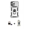 MARSİLYAN™- iPhone 14 Pro Max Kılıf Ahenk Klasik - Siyah Bilvis Hayalet Cam Ekran Koruyucu + Bilvis Titan Kamera Lens - DNMR