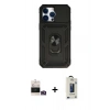 MARSİLYAN™- iPhone 14 Pro Max Kılıf Ahenk Klasik - Siyah Bilvis Hayalet Cam Ekran Koruyucu + Bilvis Titan Kamera Lens - GD