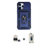MARSİLYAN™- iPhone 14 Pro Max Kılıf Ahenk Klasik - Siyah Bilvis Hayalet Cam Ekran Koruyucu + Bilvis Titan Kamera Lens - GS