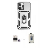 MARSİLYAN™- iPhone 14 Pro Max Kılıf Ahenk Klasik - Siyah Bilvis Hayalet Cam Ekran Koruyucu + Bilvis Titan Kamera Lens - GS