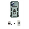 MARSİLYAN™- iPhone 14 Pro Max Kılıf Ahenk Klasik - Siyah Bilvis Hayalet Cam Ekran Koruyucu + Bilvis Titan Kamera Lens - GS