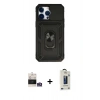 MARSİLYAN™- iPhone 14 Pro Max Kılıf Ahenk Klasik - Siyah Bilvis Hayalet Cam Ekran Koruyucu + Bilvis Titan Kamera Lens - GS