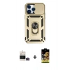 MARSİLYAN™- iPhone 14 Pro Max Kılıf Ahenk Klasik - Siyah Buffer Cam Ekran Koruyucu + Bilvis Titan Kamera Lens - GD