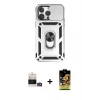 MARSİLYAN™- iPhone 14 Pro Max Kılıf Ahenk Klasik - Siyah Buffer Cam Ekran Koruyucu + Bilvis Titan Kamera Lens - GD