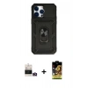 MARSİLYAN™- iPhone 14 Pro Max Kılıf Ahenk Klasik - Siyah Buffer Cam Ekran Koruyucu + Bilvis Titan Kamera Lens - GD